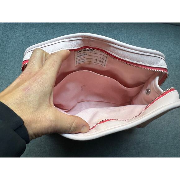 Glossier Pink Logo Makeup Beauty Clutch Bag 9 x 7 x 3 case - Picture 10 of 10